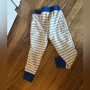 Mini Bany Boden Blue and Gray Striped Pants (2-3 Years)